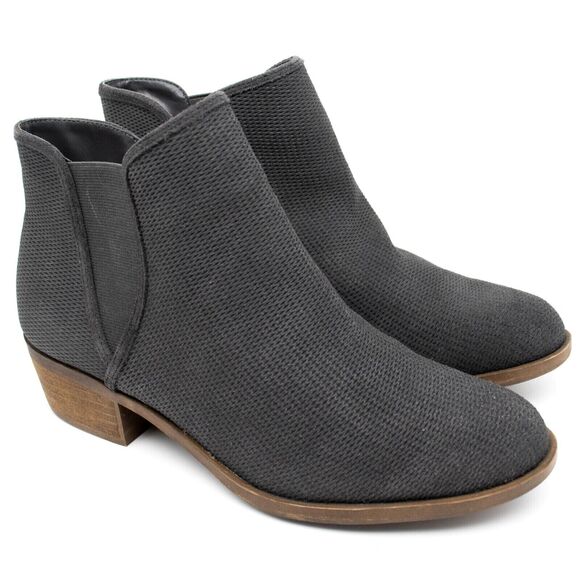 Kensie Gerona Grey Canvas Leather Ankle Boots SIZE 9 - Picture 1 of 5